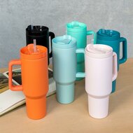 REX London Travel Mug, grote reisbeker met rietje en handvat diverse kleuren