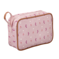 Fresk Wash Bag Seahorse, roze toilettas met zeepaardjes