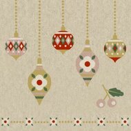 Duurzame kerstservetten van gerecycled papier met kerstballen print - Naturals Scandi Baubles