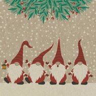 Happy Santas servetten van gerecycled tissue papier - Naturals