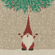 Naturals - Kleine Happy Santas servetten van gerecycled papier