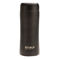 Retulp Tumbler zwart, RVS drinkbeker met theezeefje