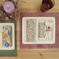 Duurzame wegwerp servetten met roze bloemetjes