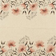 Uitgevouwen Cocktail servet Delicate Flowers print