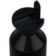 Dopper Flip Straw Black, losse zwarte dop met rietje