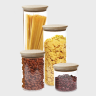 Ah Table glazen voorraadbussen met houten deksel