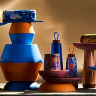 Chic Mic Bioloco bioplastic servies in blauw en oranje