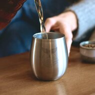 Dubbelwandige RVS beker met gravure en deksel