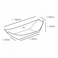 Afmetingen Greenpicnic FSC houten snack bootje