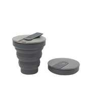 Hunu Collapsable Silicone Cup Charcoal, opvouwbare koffiebeker
