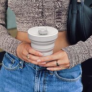 Hunu Collapsible Silicone Cup 355ml Warm Grey