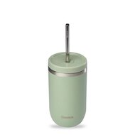 Groene RVS Cool Cup beker met rvs rietje