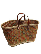 Fairtrade rainbow mandtas van riet Greenpicnic