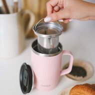Qwetch Isoleer beker roze met theezeefje