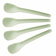 Bio Plastic eierlepeltjes met schotel
