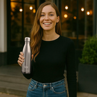Dubbelwandige drinkfles in RVS van IZY Bottles