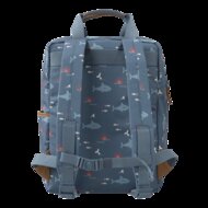 Achterkant Fresk rugtas groot met haaien print