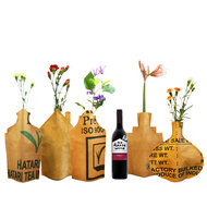 Superwaste bottlevase vaas cover van gerecycled theezakken