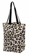 Moses Shopper Leo, schoudertas van biologisch katoen met panter print
