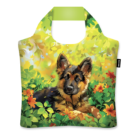Ecozz opvouwbare shopper met rits van recycled PET Puppy in the Garden