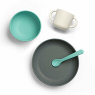 Ekobo Baby Meal Set Lagoon, siliconen servies bij Greenpicnic