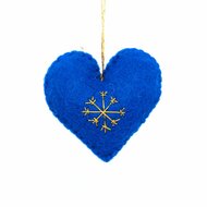 Sjaal met verhaal blauw hartjes hanger met sneeuwvlok
