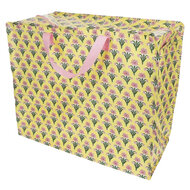 Gele Jumbo Bag met roze bloemen, REX London Jumbo Bag