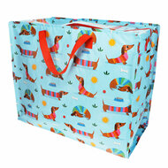 REX london Sausage Dog Blue Xl Jumbo bag van gerecycled plastic