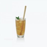 Bambu straw, rietje van bamboe in glas