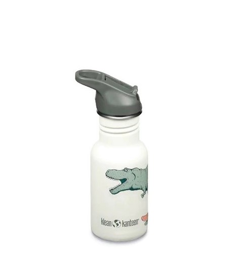 Kid Kanteen Classic Narrow Flip seal Sportcap Dino Skate drinkfles met rietje
