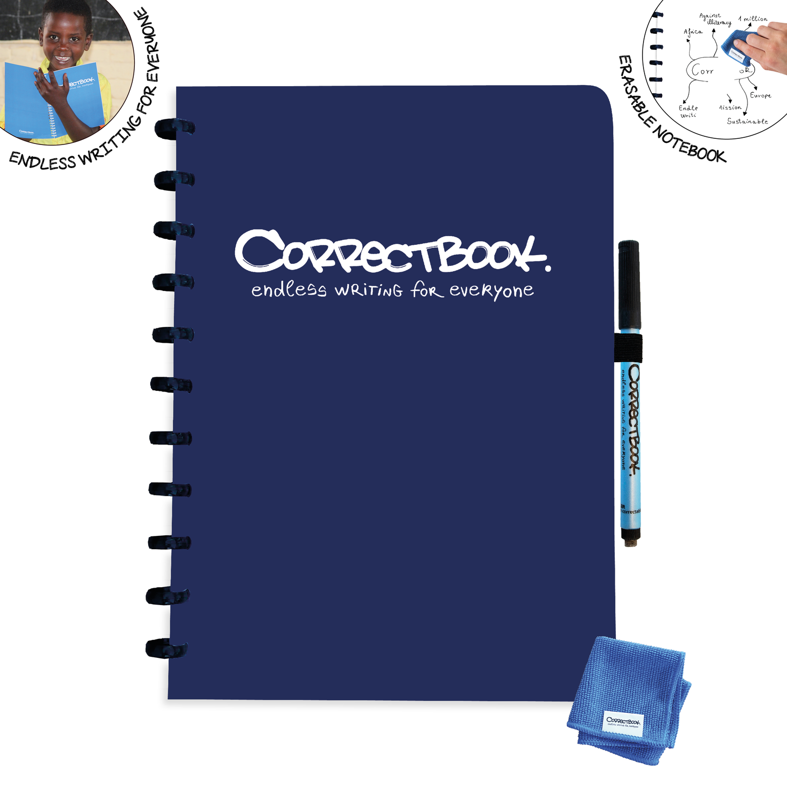 A4 Correctbook blanco in MIdnight Blue