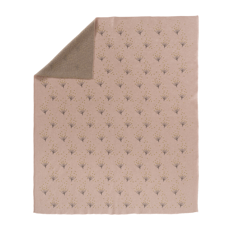 Fresk fijn gebreide wiegdeken met Dandelion print - GreenPicnic