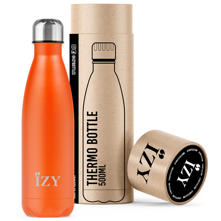 Oranje thermosfles van roestvrij staal - Izy Bottles