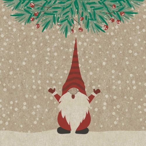 Naturals - Kleine Happy Santas servetten van gerecycled papier