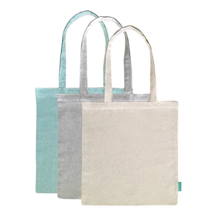 Recycled cotton shopper in 3 kleuren bij GreenPicnic