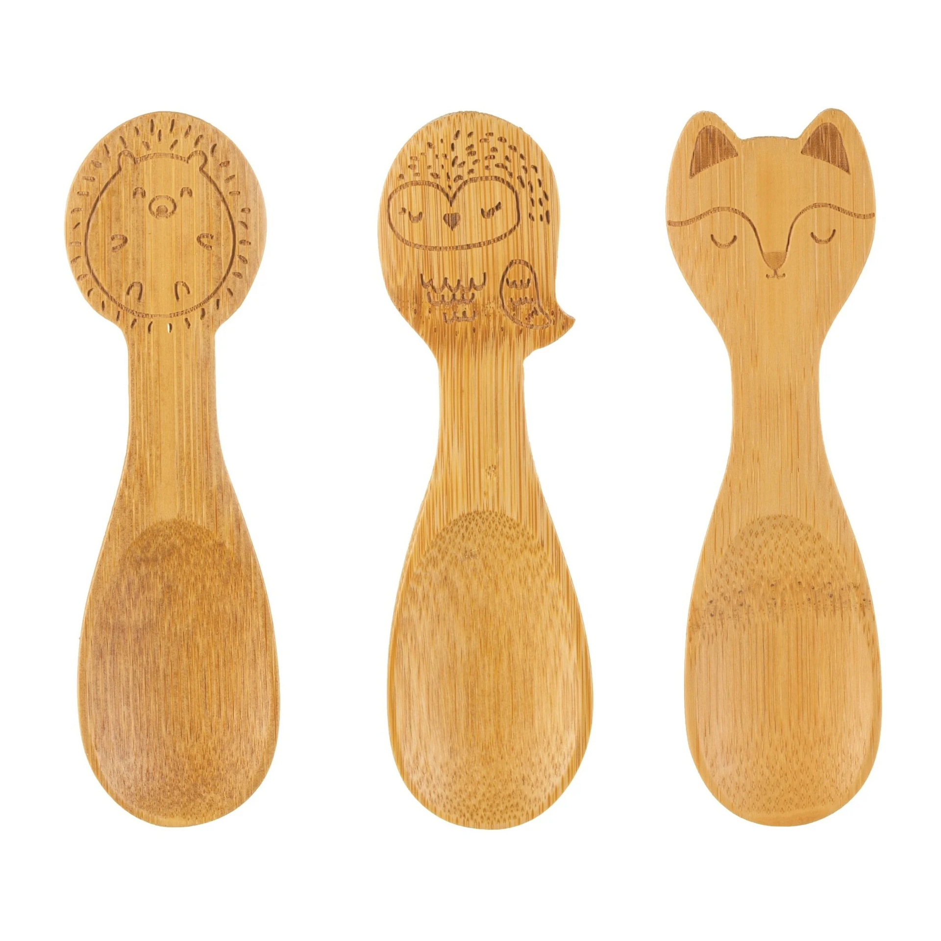 Sass and Belle spoons woodland, bamboehouten lepels voor kinderen