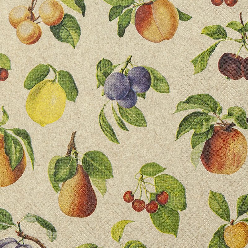 Duurzame Cocktail servet van gerecycled papier met fruit print