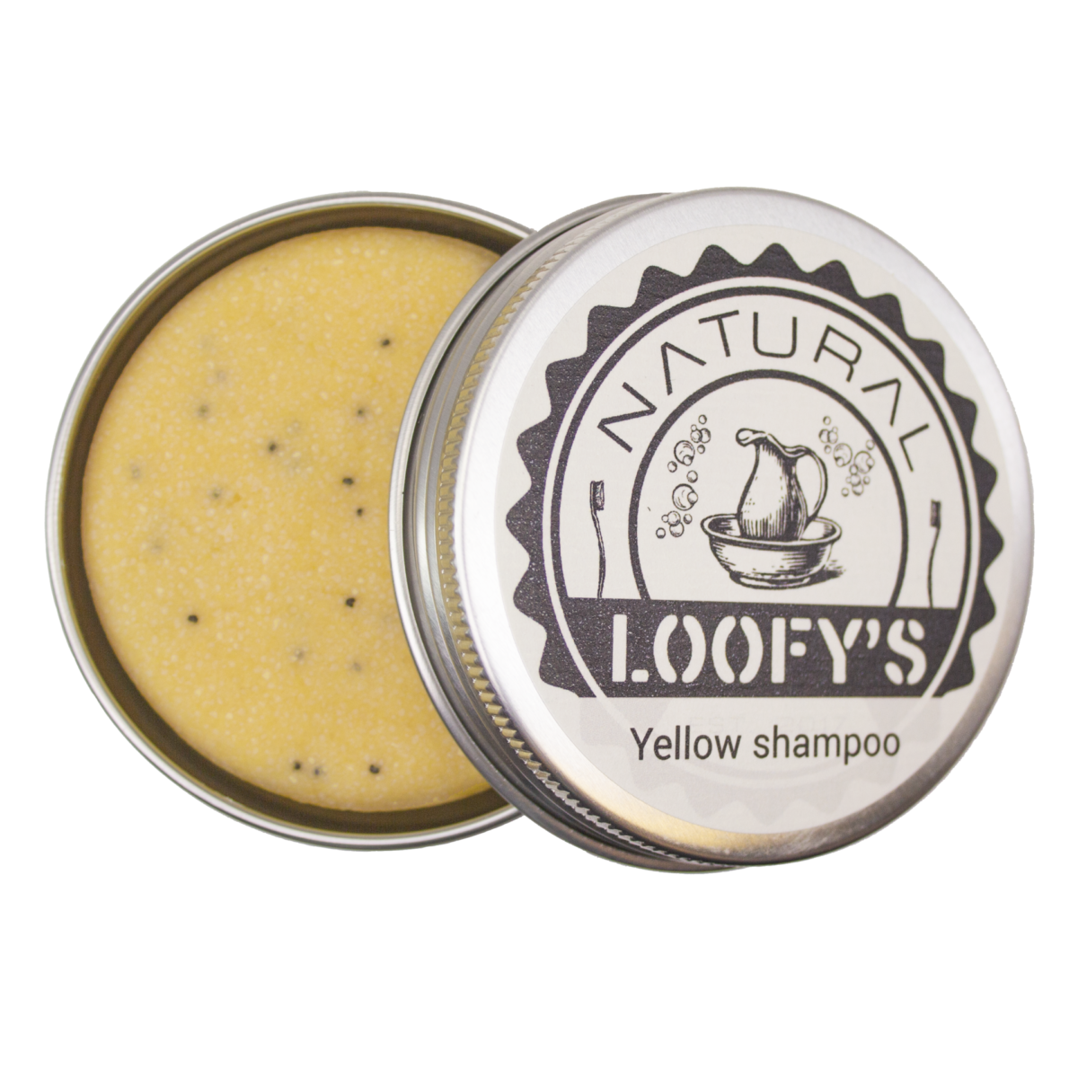 GreenPicnic verkoopt plastic vrije Yellow shampoo in blikje van Loofy's