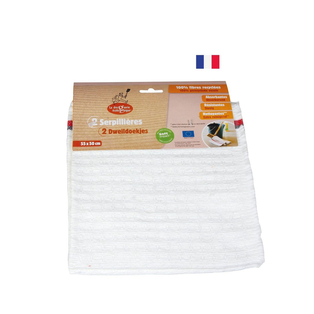 La Droguerie Ecologique set van twee milieuvriendelijke dweildoeken - Eco verkooppunt GreenPicnic