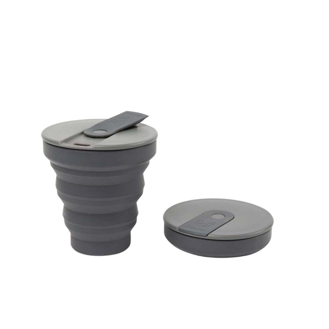 Hunu Collapsable Silicone Cup Charcoal, opvouwbare koffiebeker