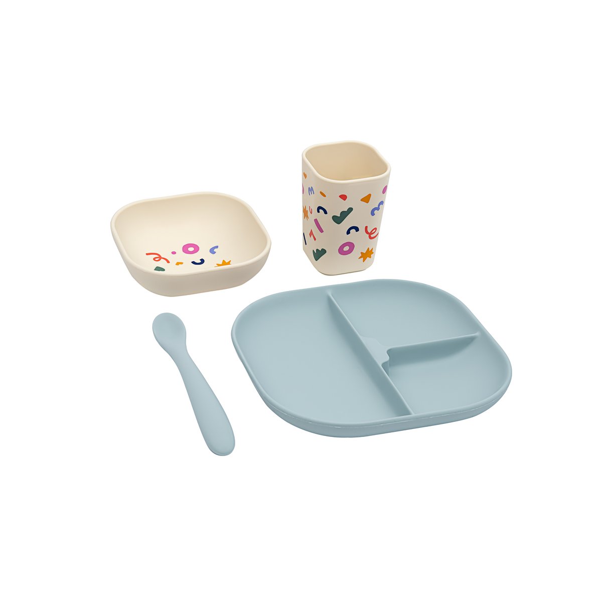 The Cotton Cloud Silicone Tableware Kobalt Confetti