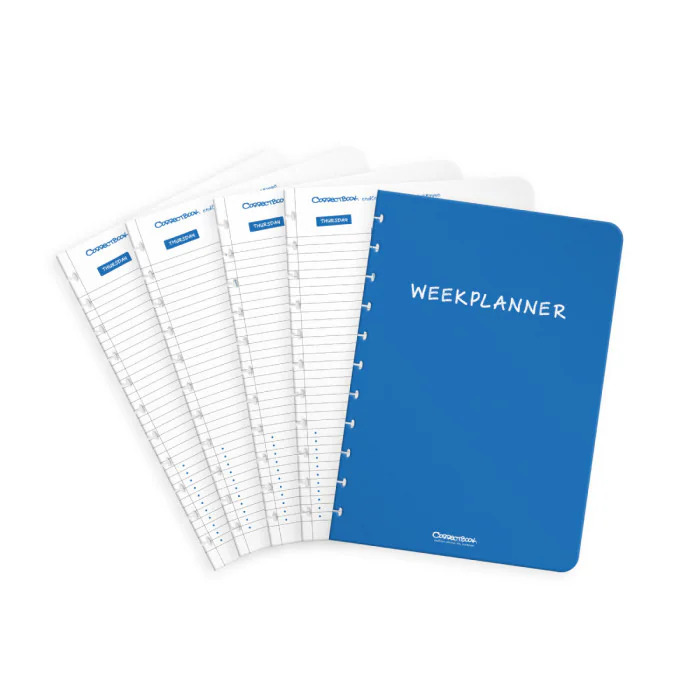 Uitwisbare en herbruikbare weekplanners voor Correctbook