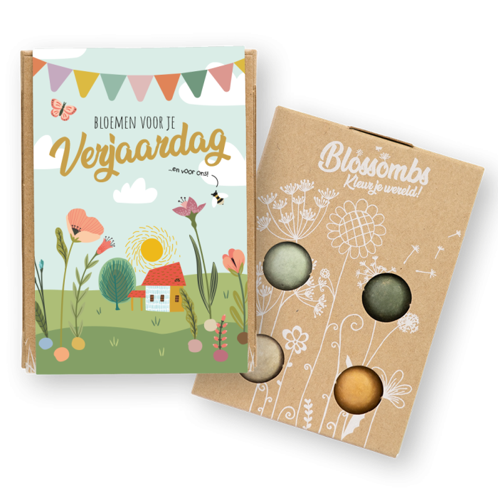 Blossombs bloembommetjes set van 4 Bloemen voor je verjaardag