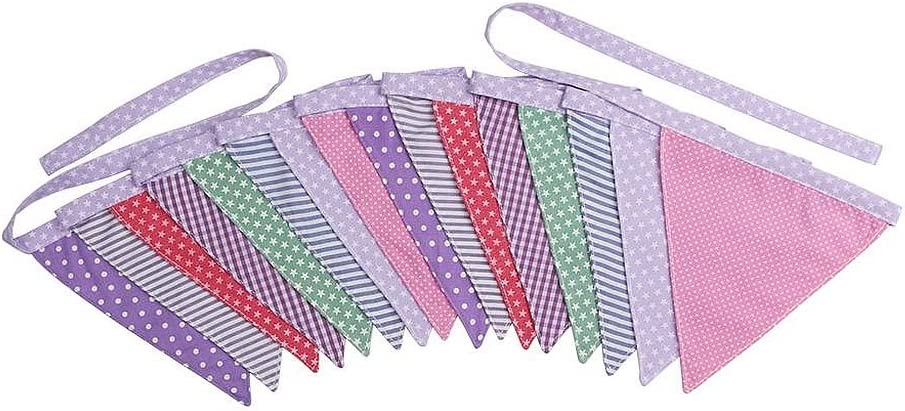 Sindibaba wimpel ketting, roze vlaggenlijn van katoen - GreenPicnic