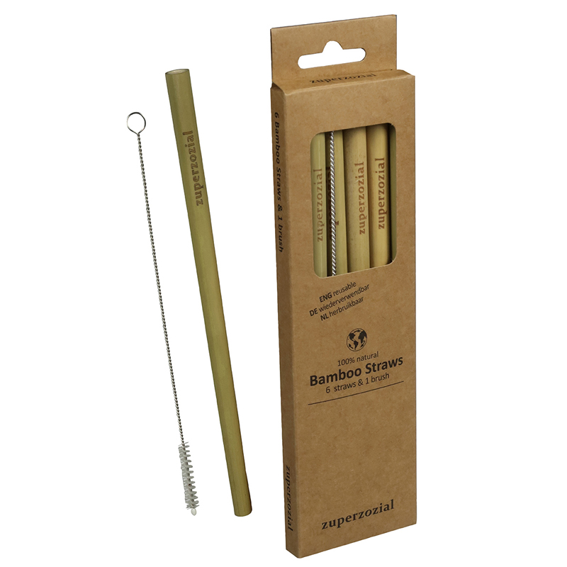 6 Bamboo Straws & 1 brush