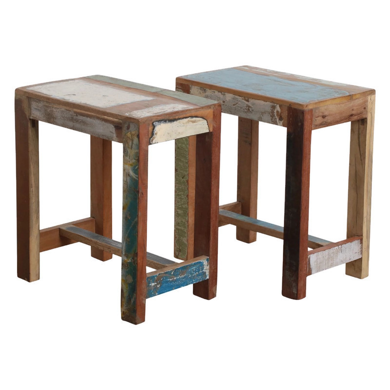 Scrapwood stool rectangular