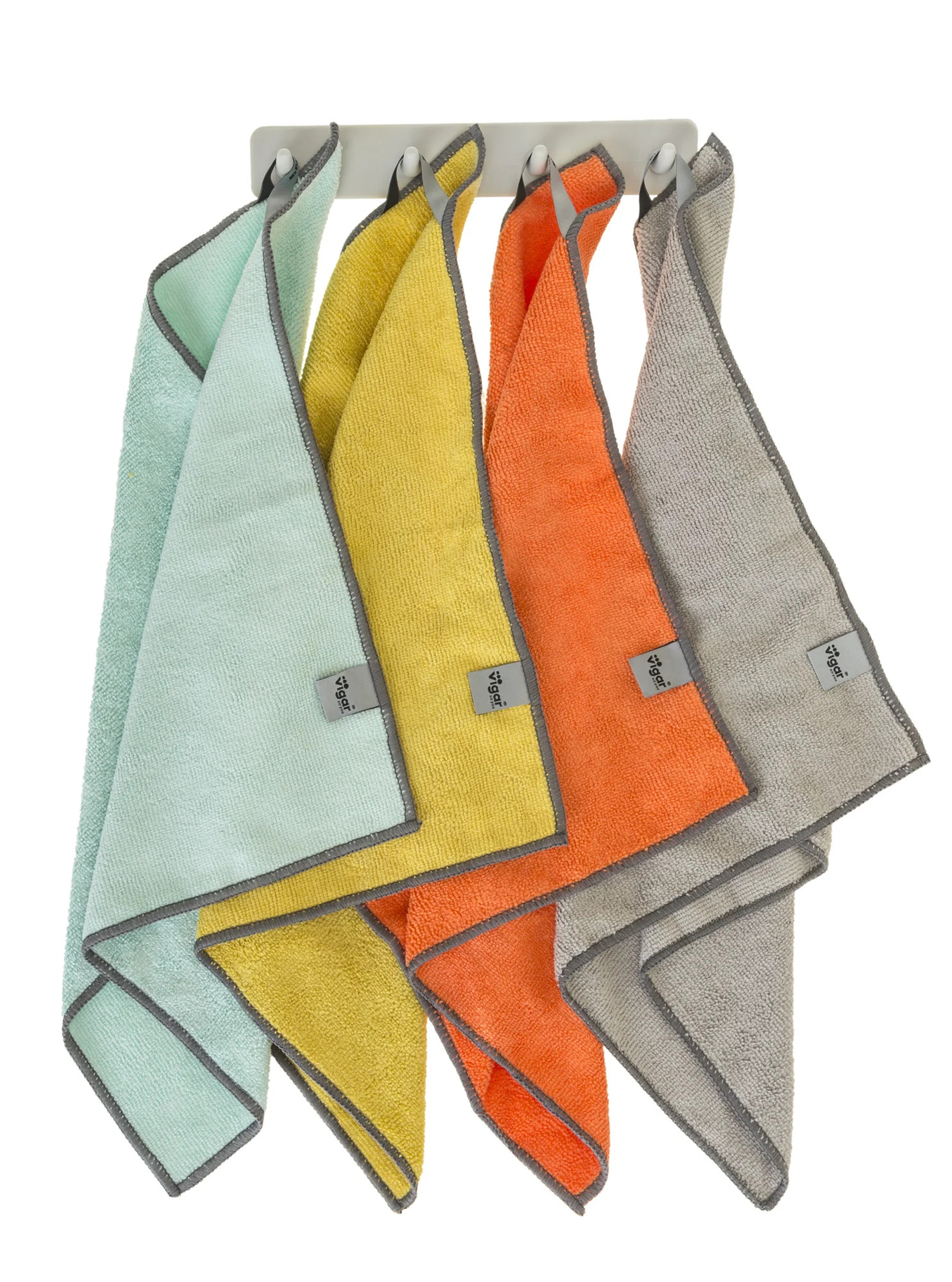 Vigar sterk absorberende microvezeldoeken in vier kleuren met ophangrekje - Webshop GreenPicnic