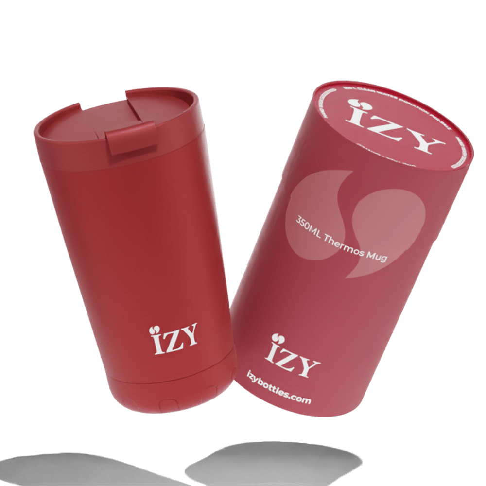 Izy Mugs Thermosbeker Red, rode koffiebeker RVS