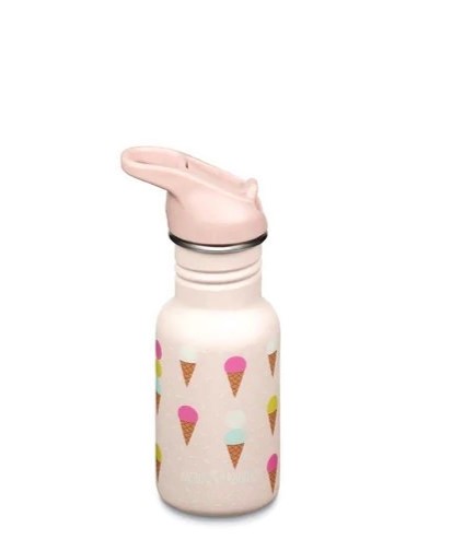 Kid Kanteen Classic Narrow Unicorns enkelwandige RVS drinkfles met ijsjes print