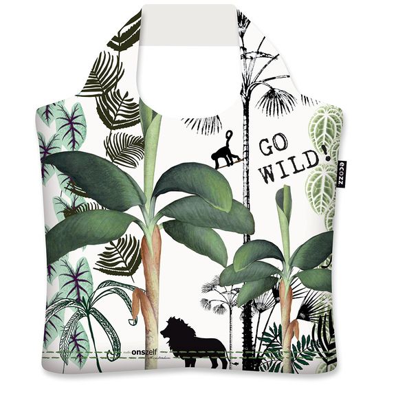 Ecozz opvouwbare ecoshopper met rits met Jungle print - Greenpicnic